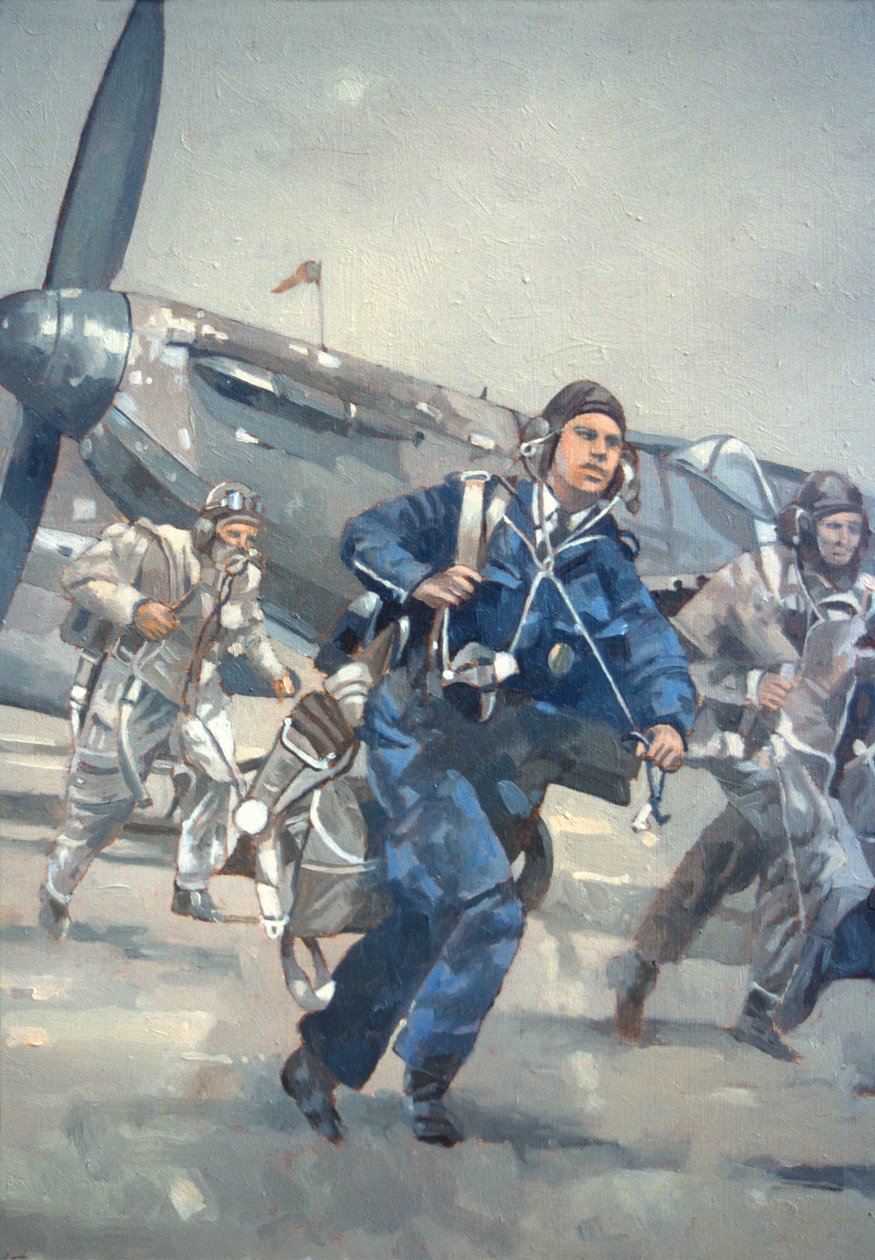 Scramble for the Skies (olej na plátně) od Peter Miller