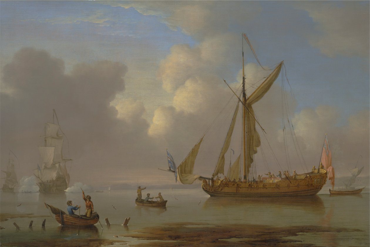 Royal Yacht Becalmed at Anchor od Peter Monamy