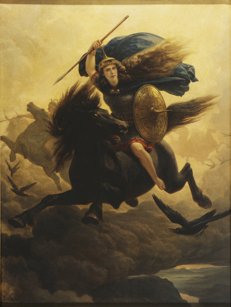 Les valkyries - The Walkueren (Valkyrien), Arbo, Peter Nicolai (1831-1892). Olej na plátně od Peter Nicolai Arbo