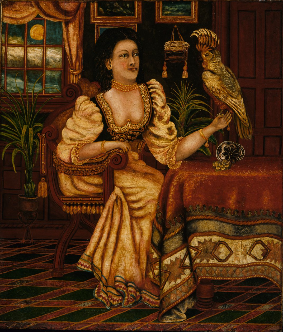 Žena s kakaduem, ca. 1895-1917. od Peter Oliver Foss