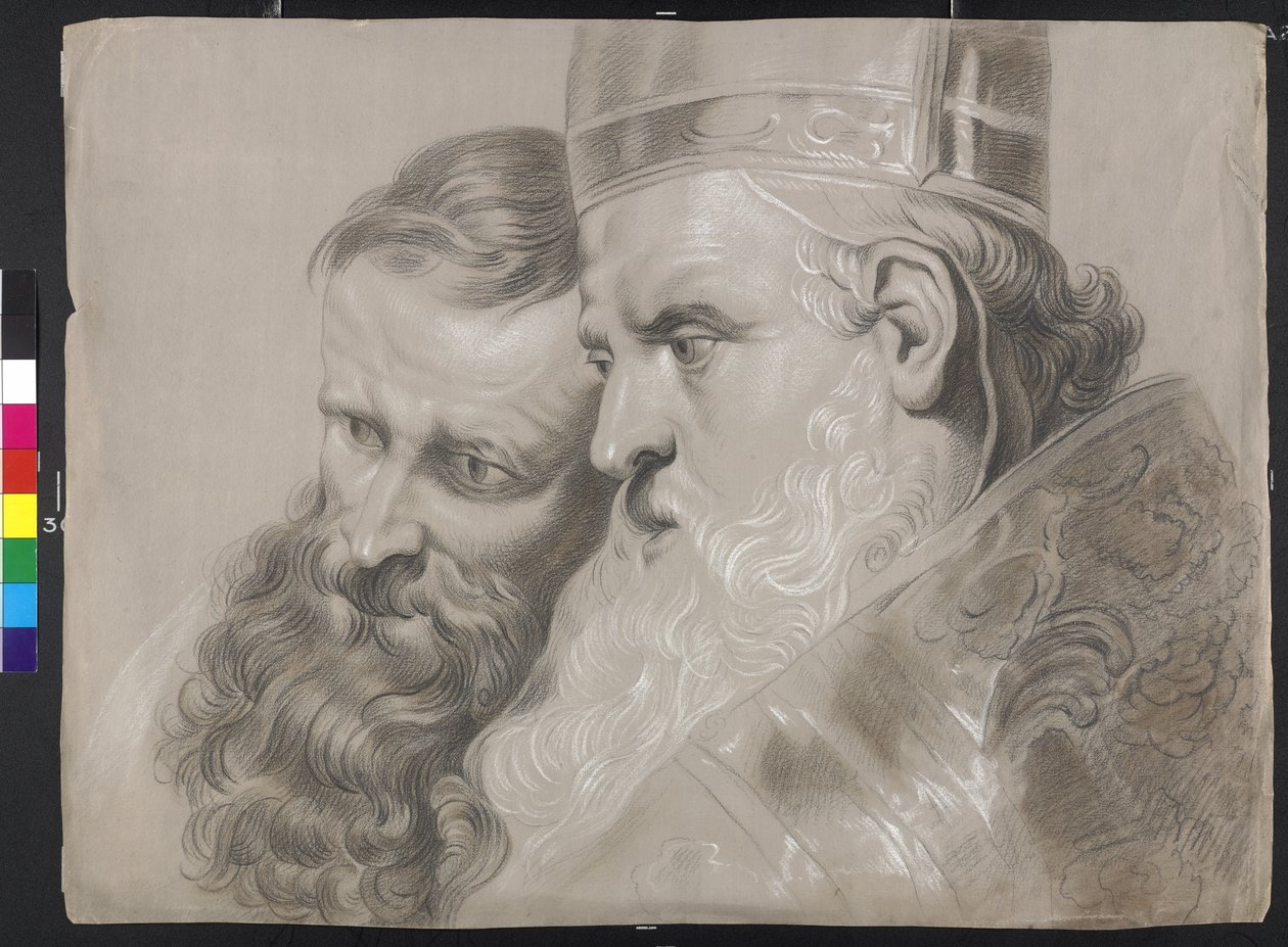 "Svatý Ambrož a císař Theodosius", Peter Paul Rubens od Peter Paul (after) Rubens