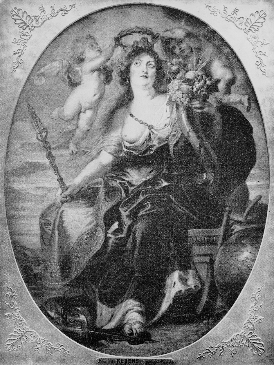 Portrét Marie Medicejské podle obrazu Petera Paula Rubense (rytina) od Peter Paul (after) Rubens