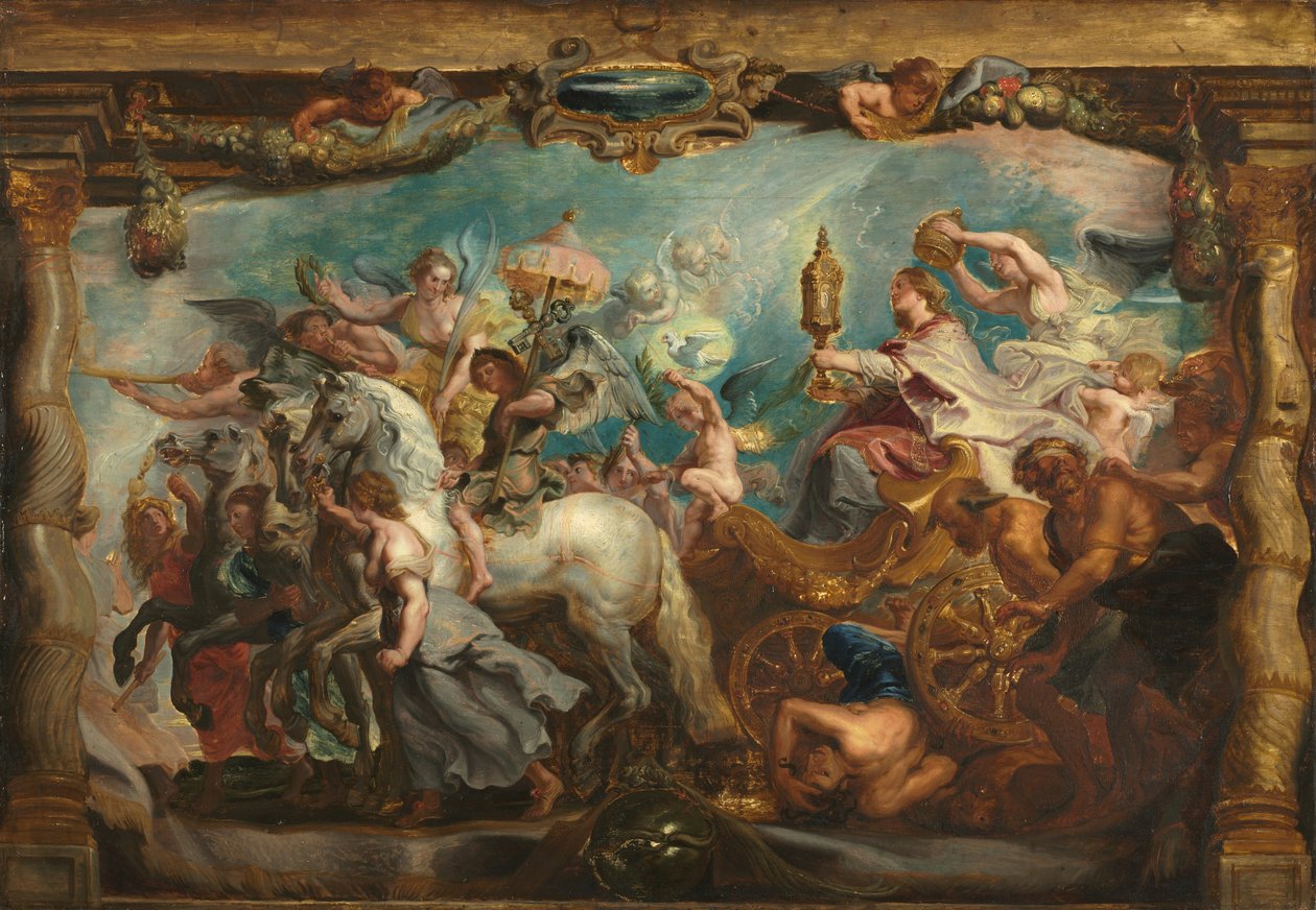 Triumf církve, po roce 1628 (olej na dřevě) od Peter Paul (after) Rubens