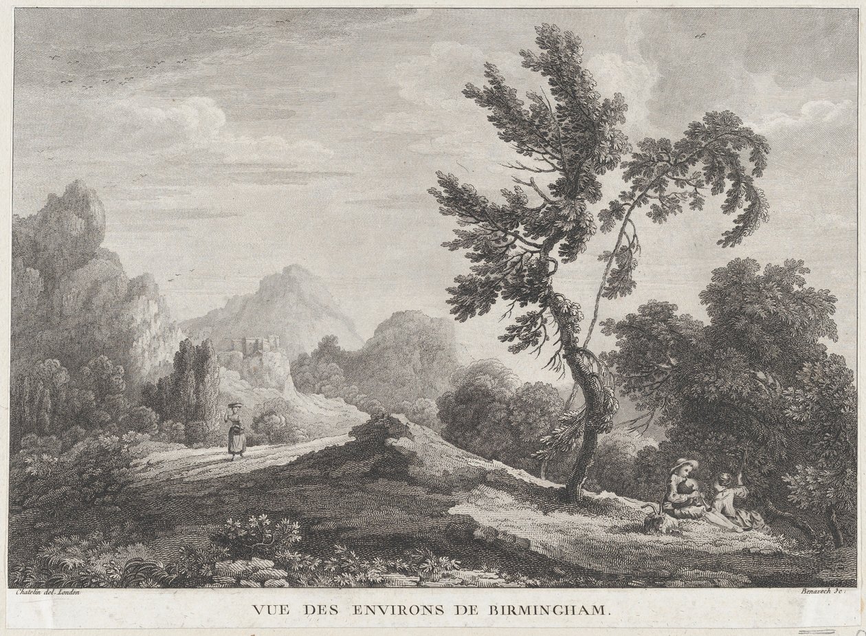 Pohled na Birmingham, ca. 1755, ca. 1755. od Peter Paul Benazech