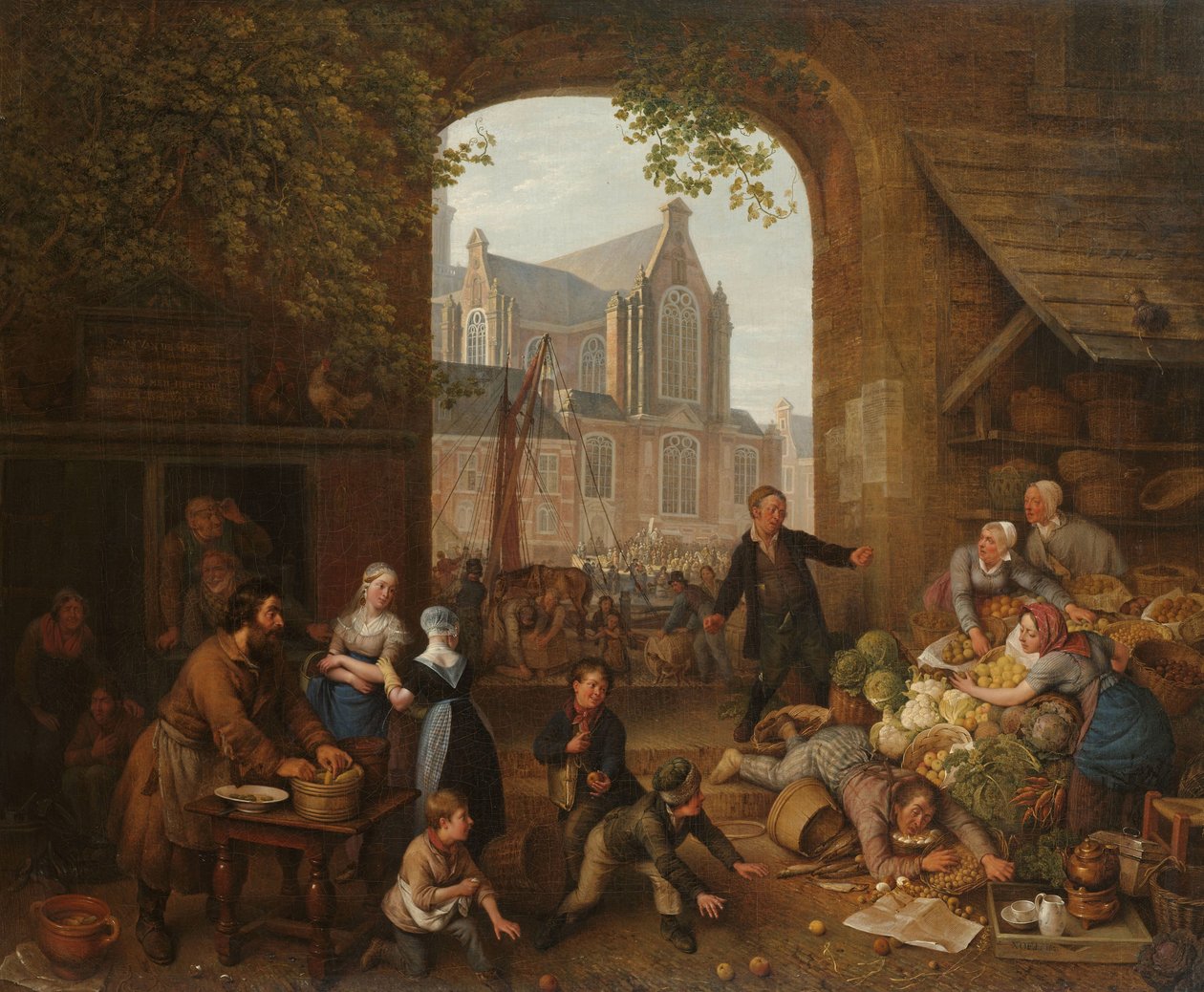 Dva opilci na trhu poblíž Westerkerk v Amsterdamu od Peter Paul Joseph Noël