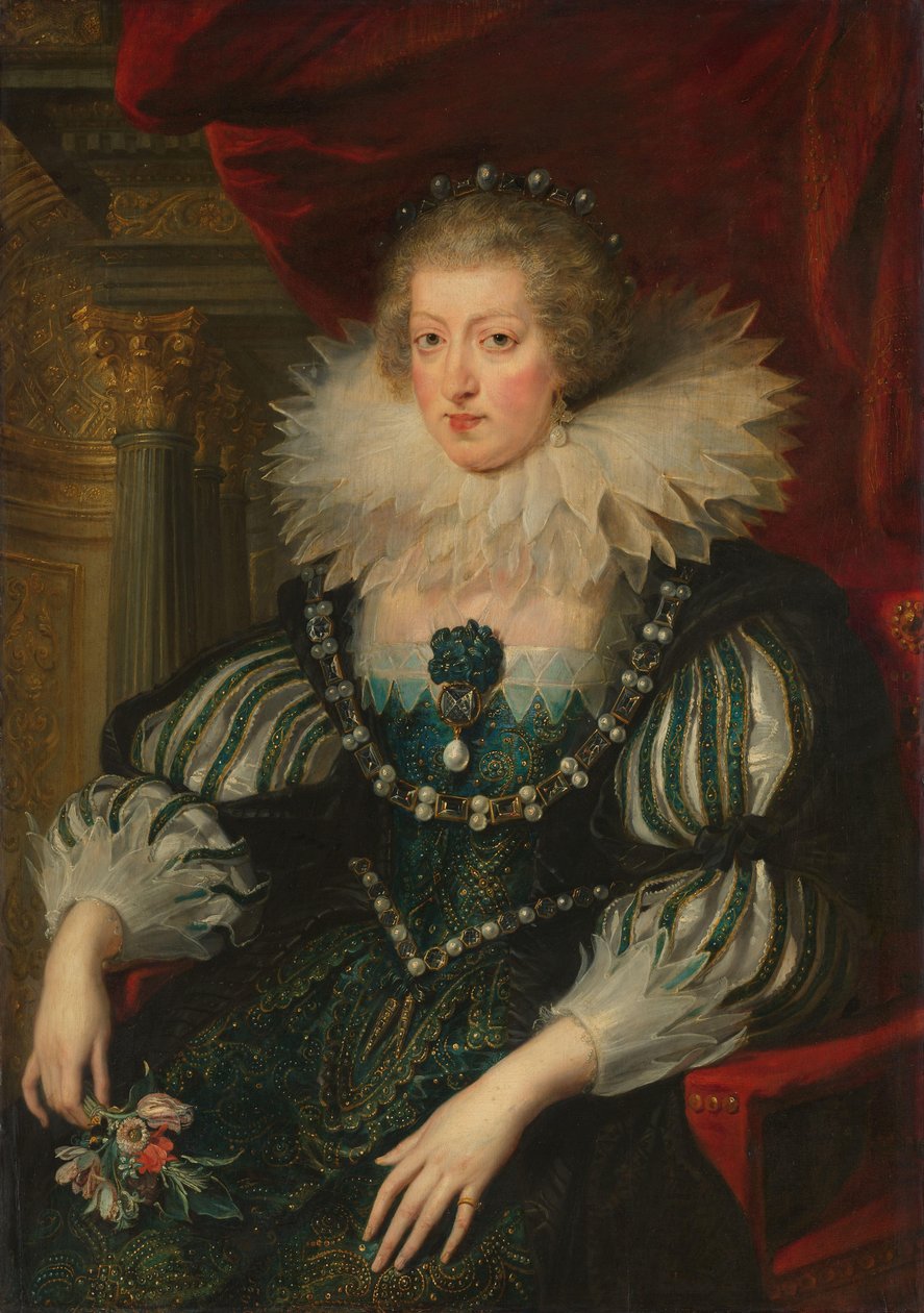 Portrét Anny Rakouské (1601-1666), královny Francie od Peter Paul Rubens (workshop of)
