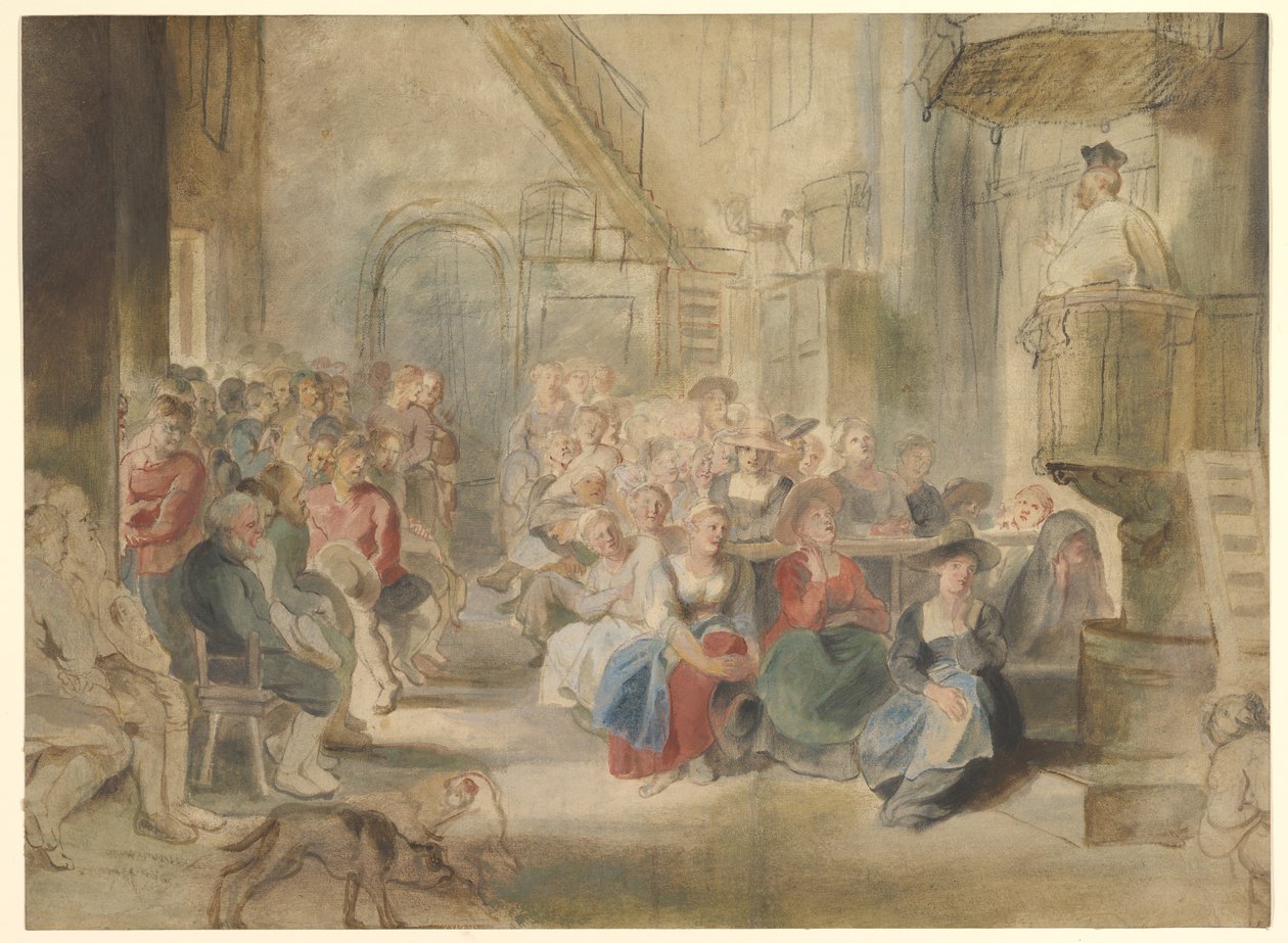 Kázání ve vesnickém kostele od Peter Paul Rubens