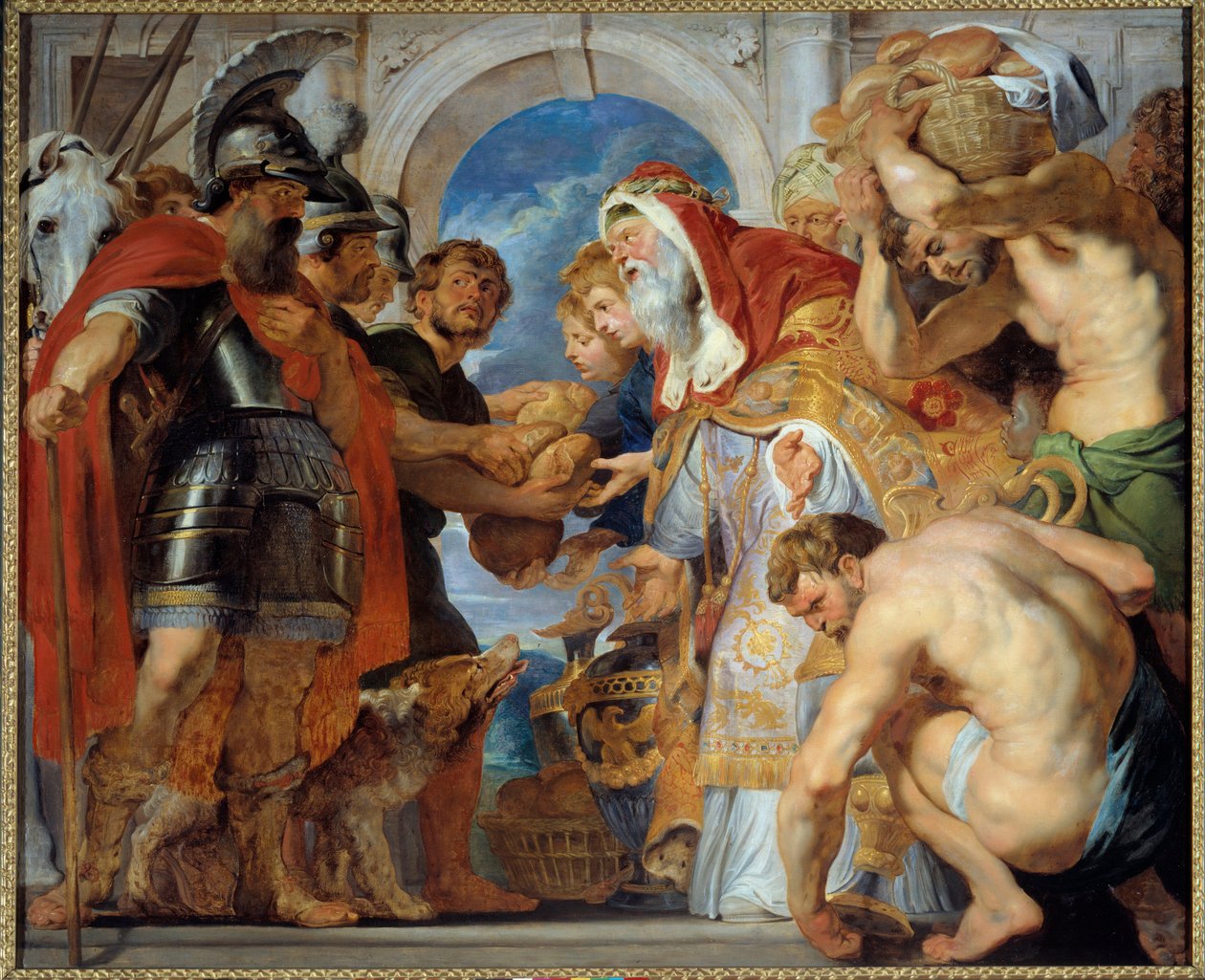 Abraham a Melchisedech. Po návratu z vítězného tažení se Abraham setkal s Melchisedechem (Melchisedech nebo Melchisedech nebo Melkisedeq nebo Melki-Tsedeq nebo Melki Tsedeq), králem Salemu, který mu přinesl chléb a víno. Byl knězem a vyslovil toto požehnán od Peter Paul Rubens