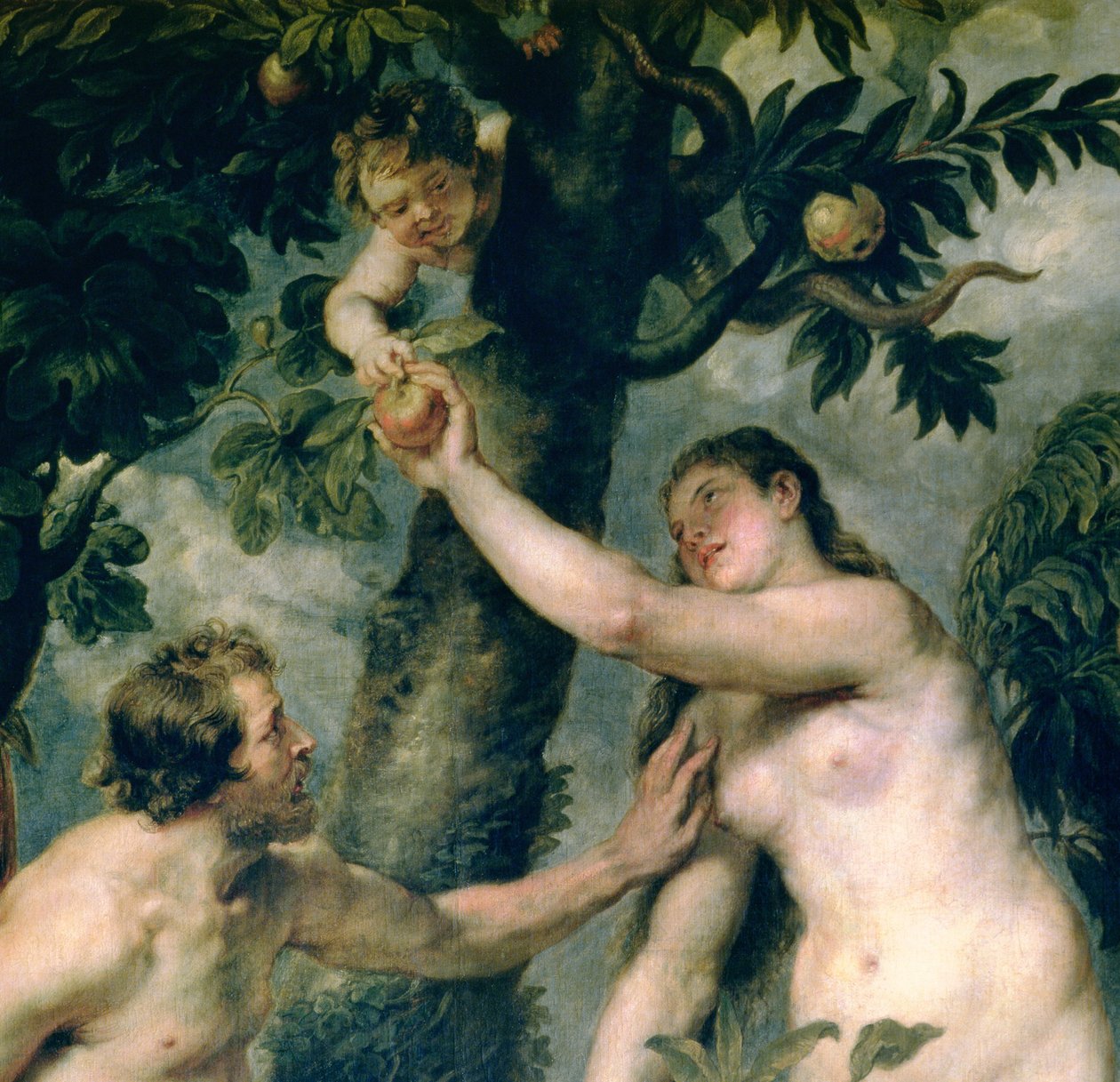 Adam a Eva (zkopírované z obrazu od Tiziana) (detail 51710) od Peter Paul Rubens