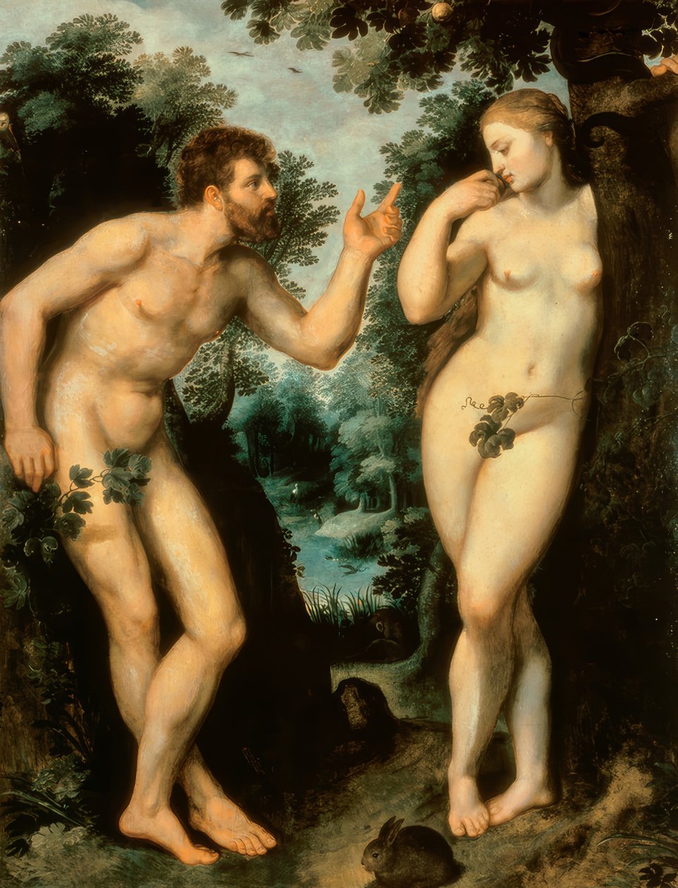 Adam a Eva pod stromem poznání od Peter Paul Rubens