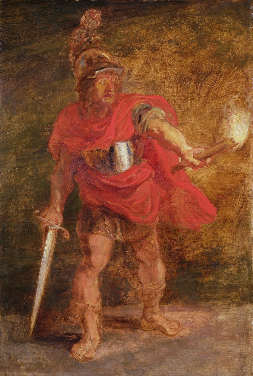 Aeneas v podsvětí (olej na desce) od Peter Paul Rubens