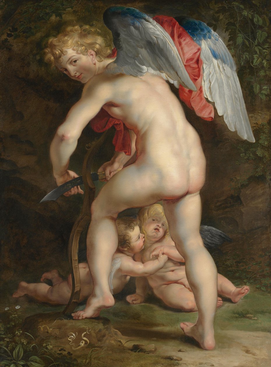 Amor vyřezává luk od Peter Paul Rubens