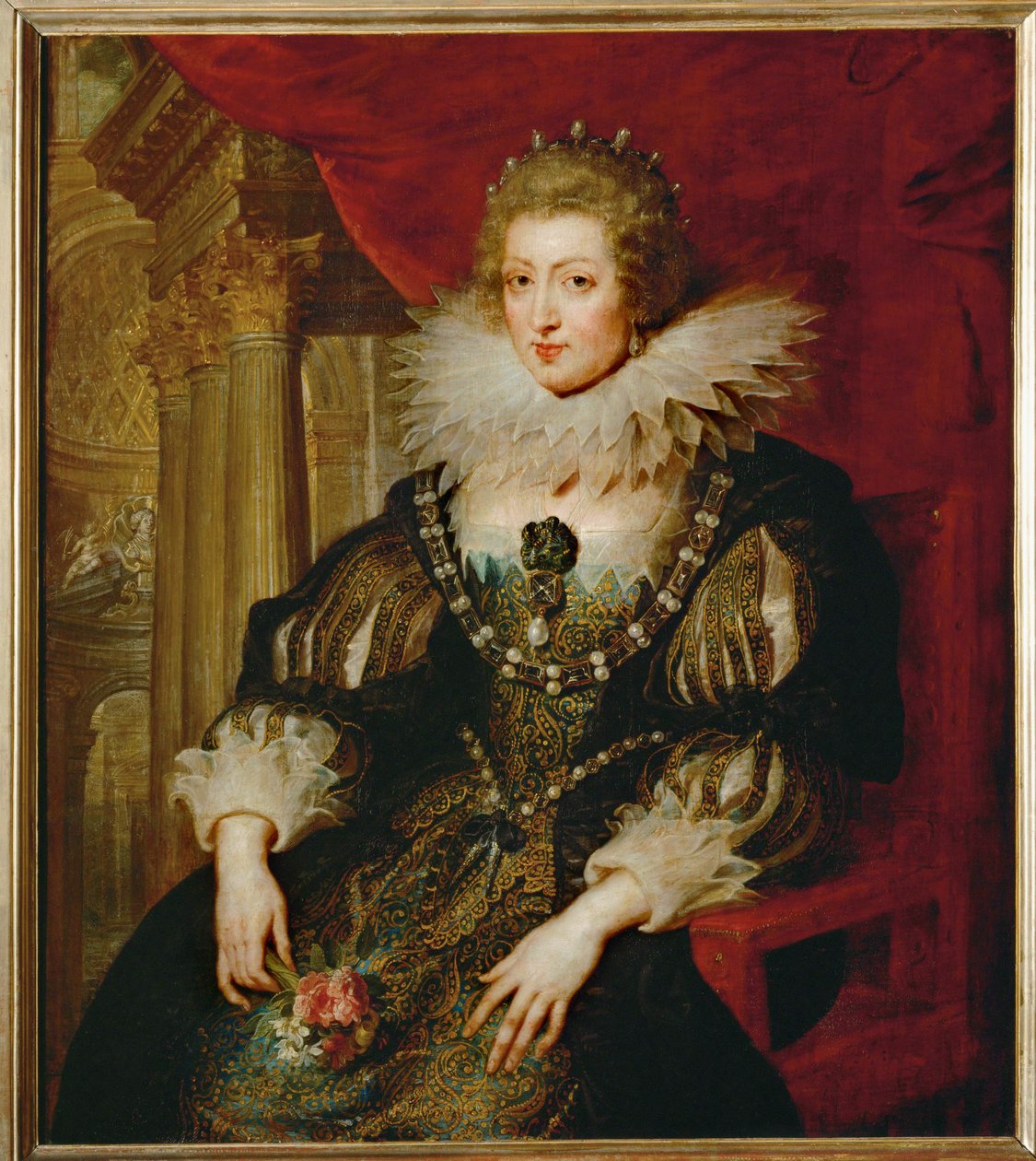 Anna Rakouská, královna Francie (malba na dřevě) od Peter Paul Rubens