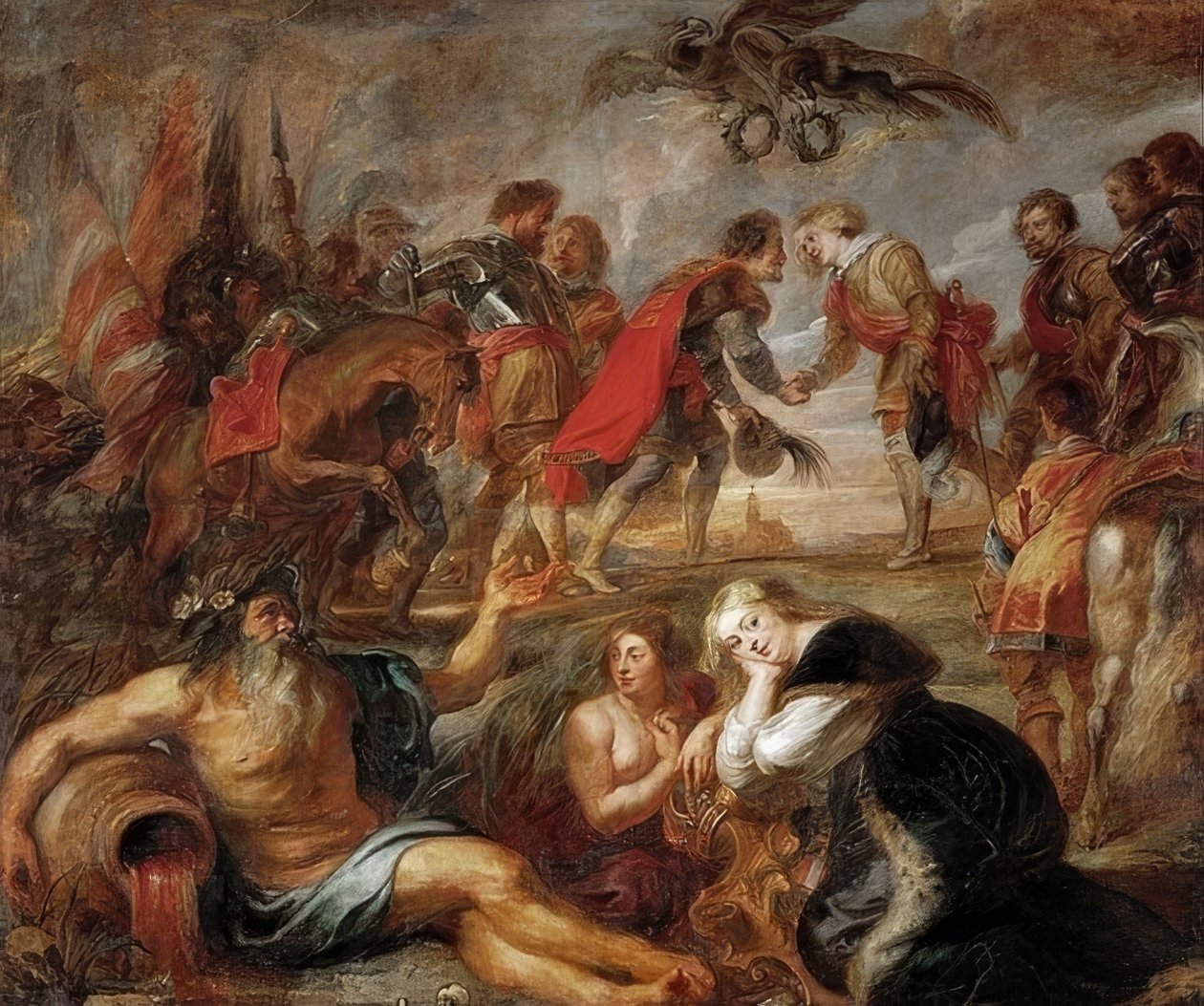 Setkání uherského krále Ferdinanda s kardinálem Infante Ferdinandem před bitvou u Nördlingenu. 1634/35 od Peter Paul Rubens