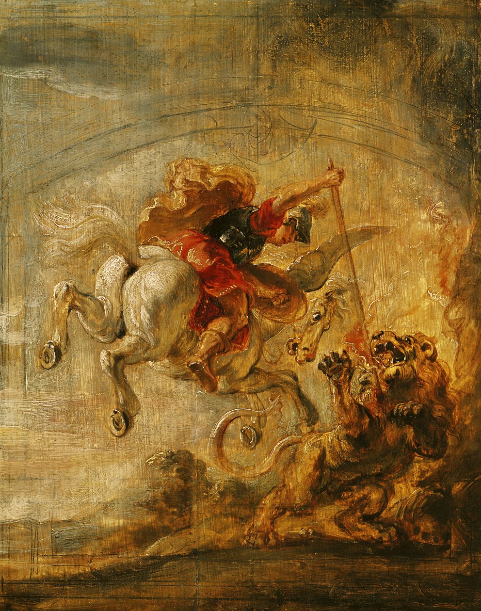 Bellerophon Riding Pegasus Bojující s Chimaera, 1635 od Peter Paul Rubens