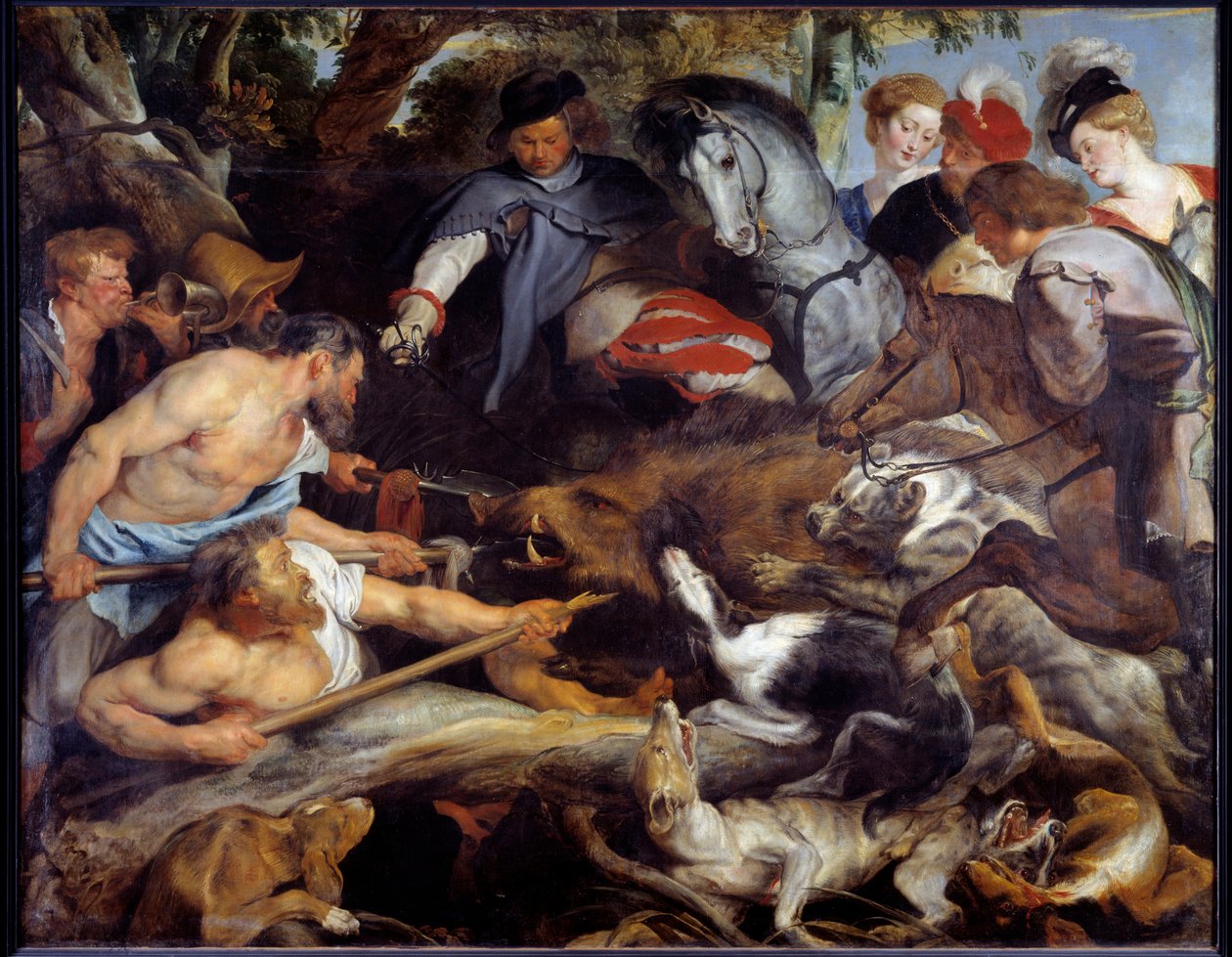 Lov na kance. Obraz Pierre Paul (Pierre-Paul) Rubens (nebo Peter Paul nebo Petrus Paulus) (1577-1640) od Peter Paul Rubens