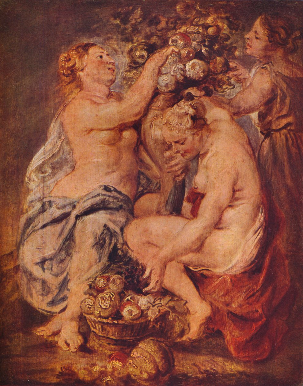 Ceres a dvě nymfy s roh hojnosti, c1617 od Peter Paul Rubens