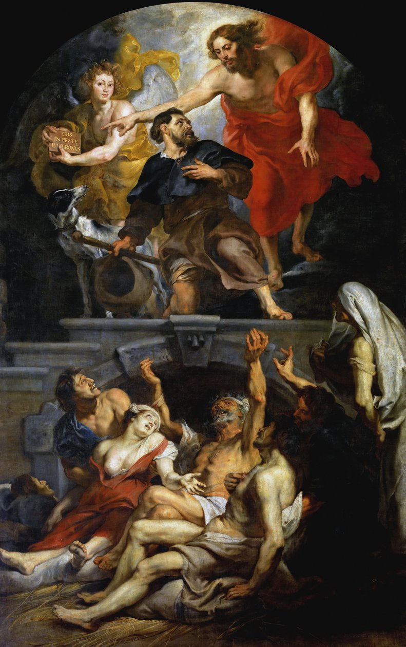 Kristus jmenoval svatého Rocha patronem obětí moru, 1623-1626. od Peter Paul Rubens