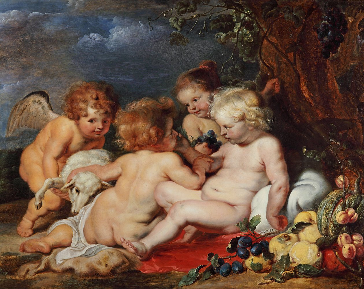 Kristus s mladým Janem a anděly od Peter Paul Rubens