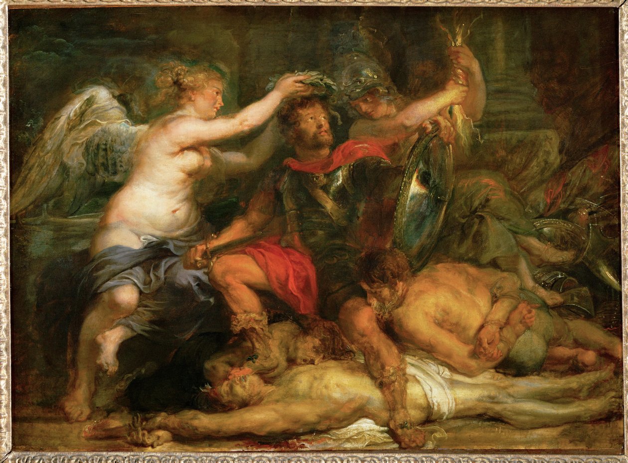Korunovace vítěze, asi 1630 (malba na dubovém dřevě) od Peter Paul Rubens