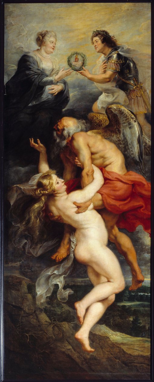 Cyklus Medicis: „“Triumf Verite“““ Král Ludvík XIII a královna Marie Medicejská zastoupeni na vrcholu alegorií Času a Verita. Obraz Pierre Paul (Pierre-Paul) Rubens (nebo Peter Paul nebo Petrus Paulus) (1577-1640) (ec.flam.) od Peter Paul Rubens