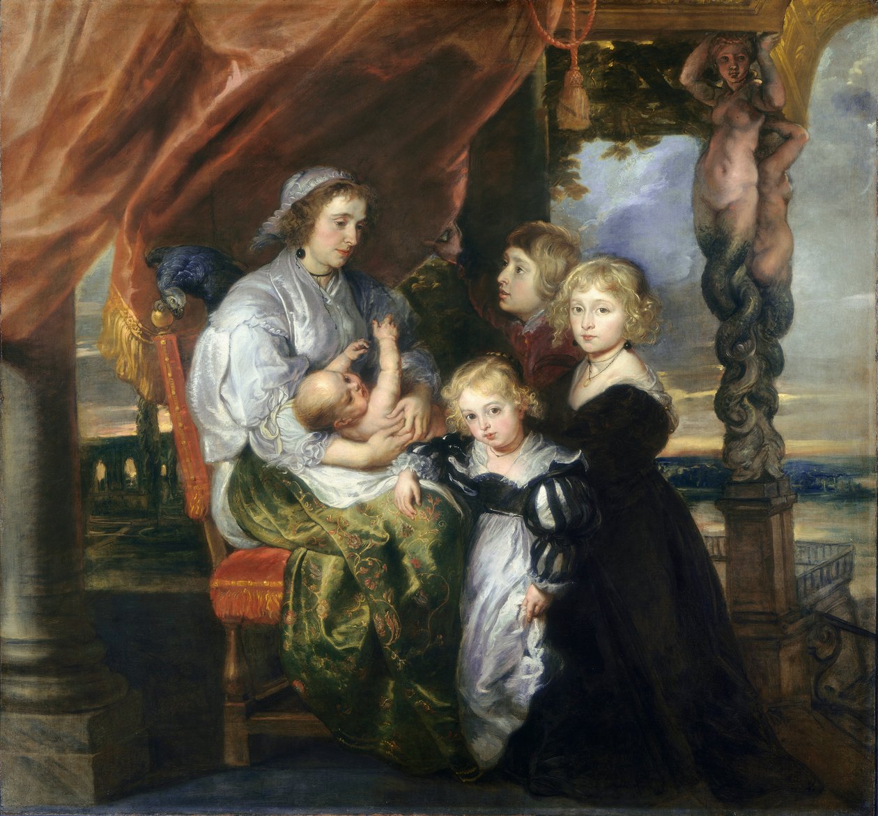 Deborah Kip, manželka sira Balthasara Gerbiera a její děti, kolem 1629-30 od Peter Paul Rubens