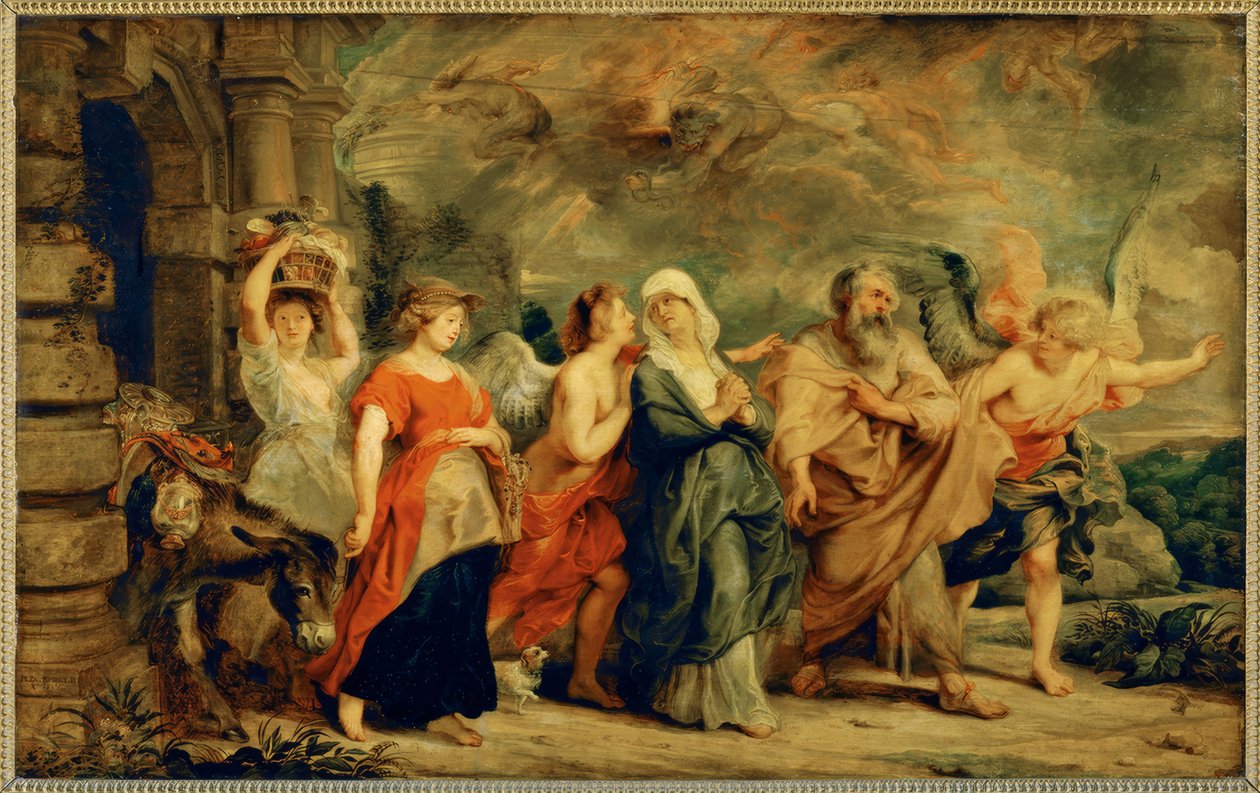 Útěk Lota a jeho rodiny ze Sodomy od Peter Paul Rubens