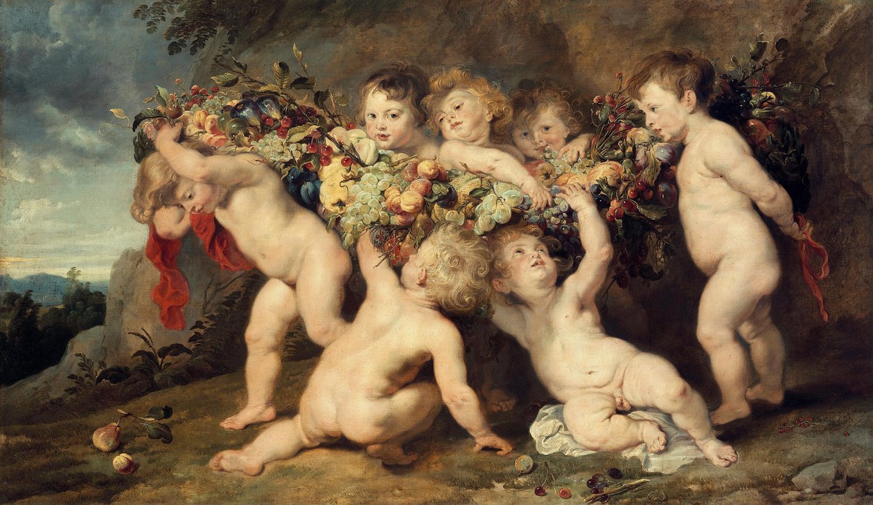 Ovocná girlanda (s Fransem Snydersem a Janem Wildensem) od Peter Paul Rubens