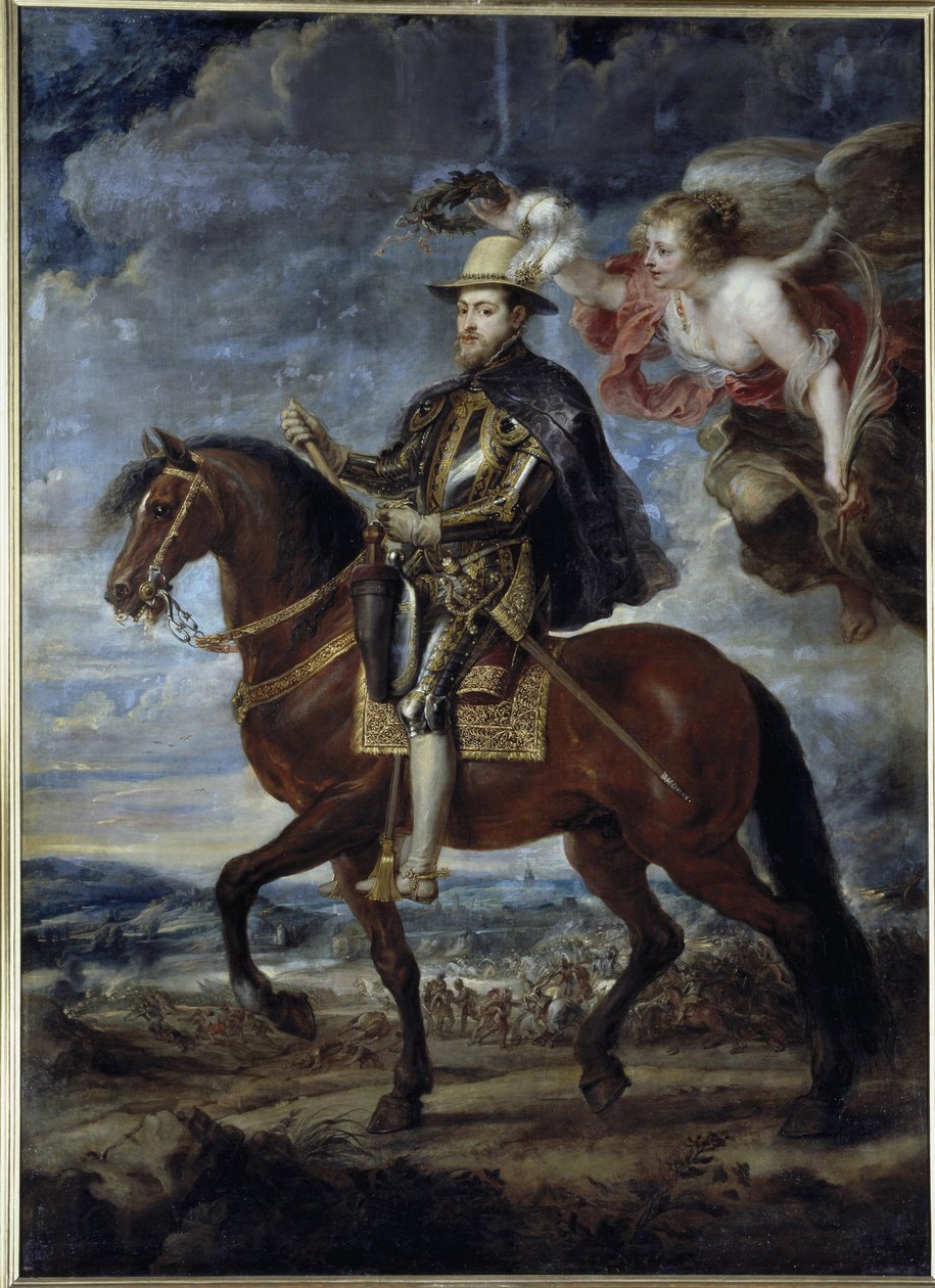 Jezdecký portrét španělského krále Filipa II. (olej na plátně od Peter Paul Rubens