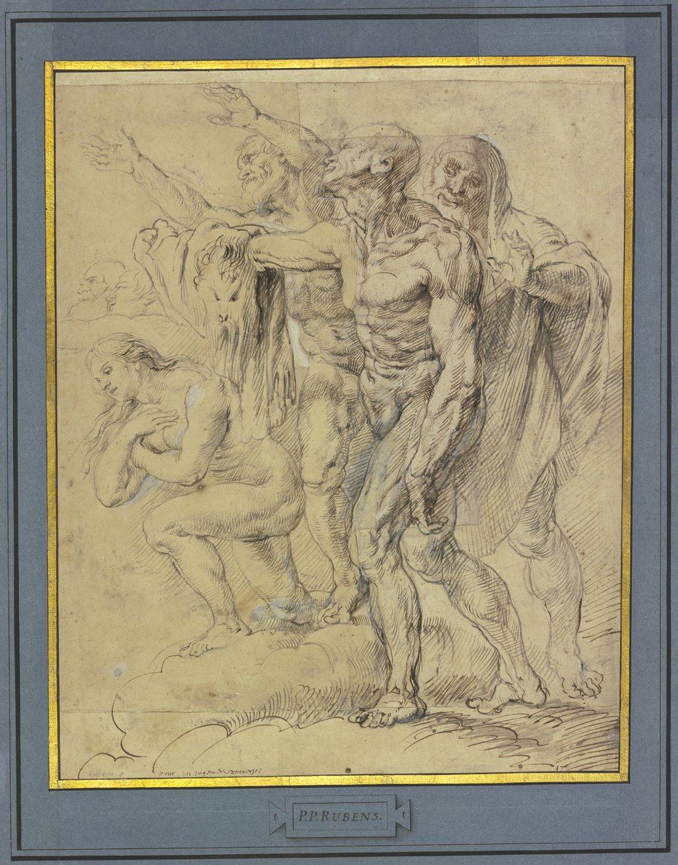 Eva, Maria Magdalena, der Heilige Bartholomäus und ein weiterer für ein Jüngstes Gericht od Peter Paul Rubens