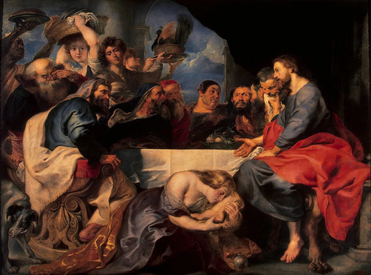 Hostina v domě Šimona Farizea, kolem roku 1620 (olej na plátně) od Peter Paul Rubens