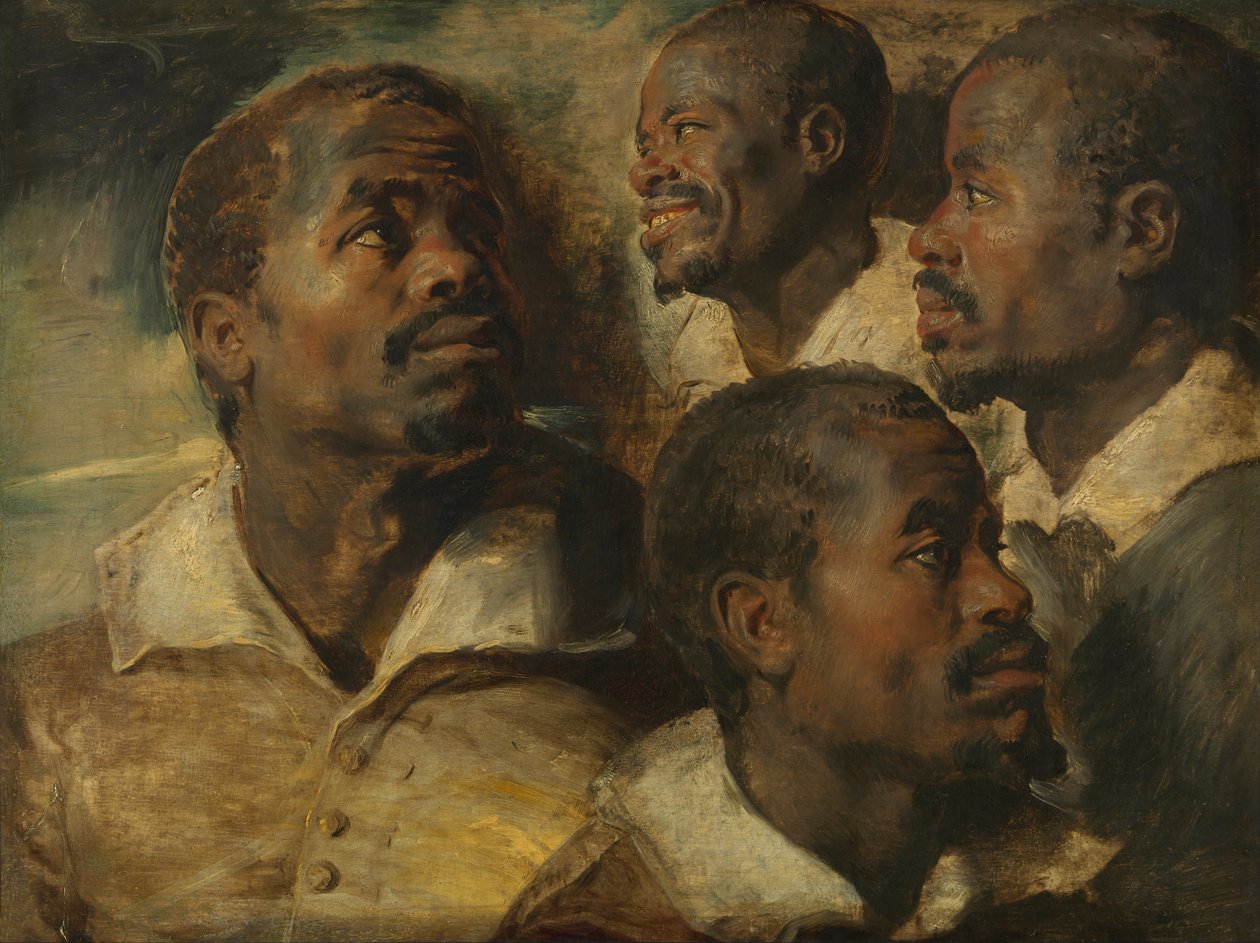 Čtyři studie hlavy Maura od Peter Paul Rubens