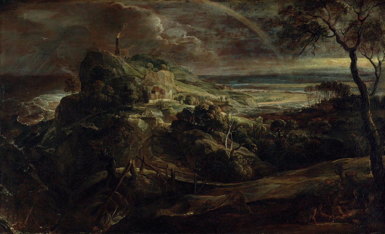 Německy: Landschaft mit dem Schiffbruch des Paulus Krajina se ztroskotanou Pavlovou lodí od Peter Paul Rubens