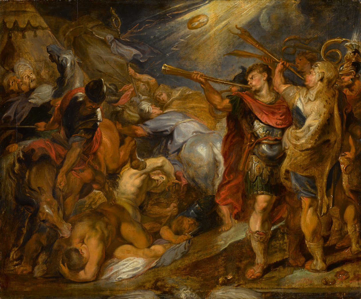 Gideon Overcoming the Midianites, circa 1625-1630 (olej na desce v kolébce) od Peter Paul Rubens