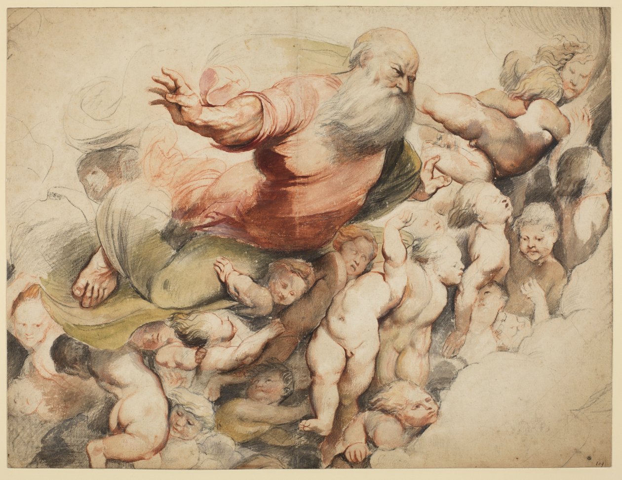Bůh Otec podporovaný anděly, po Pordenone, 1600-03 od Peter Paul Rubens