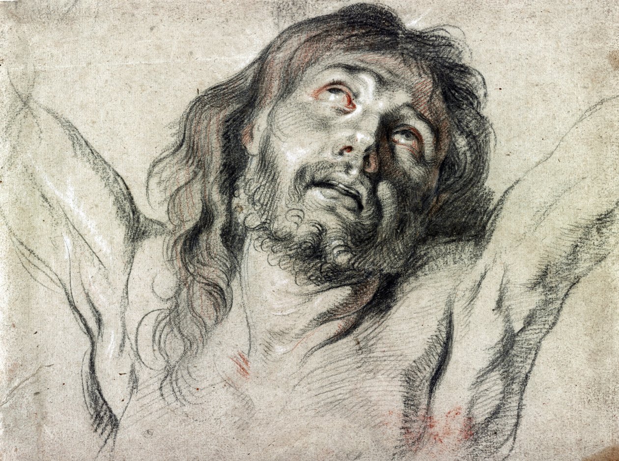 Hlava Krista na kříži od Petera Paula Rubense (kresba) od Peter Paul Rubens