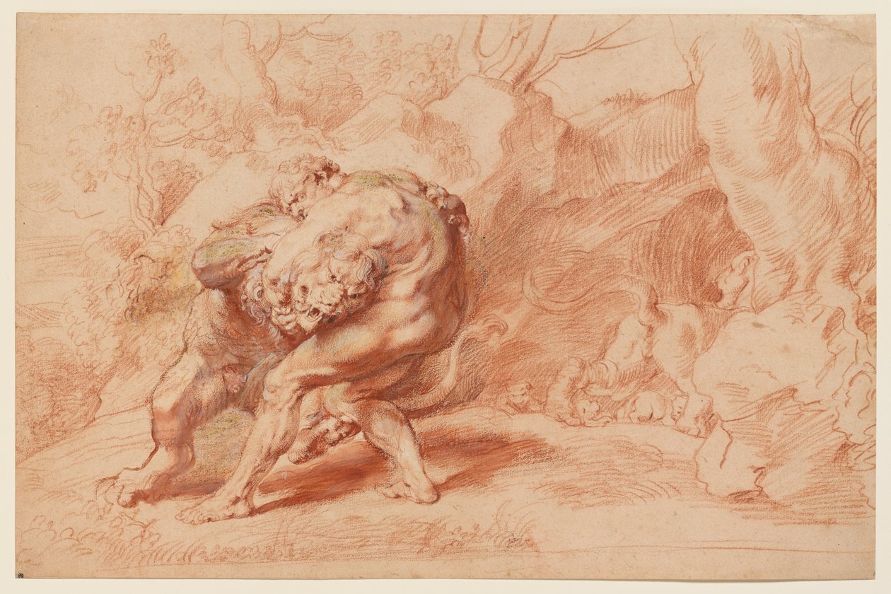Herkules škrtící nemejského lva od Peter Paul Rubens