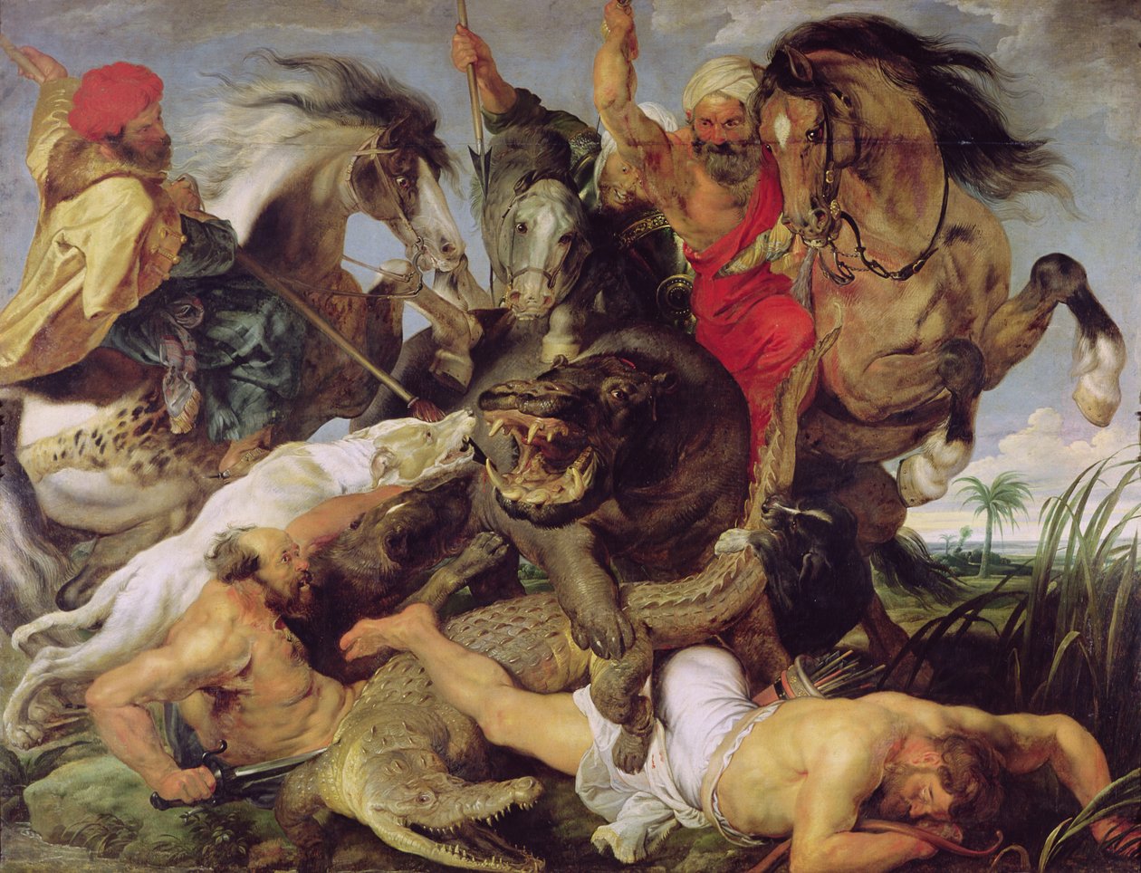 Hon na hrocha a krokodýla, kolem 1615-16 (podrobnosti viz 170972) od Peter Paul Rubens