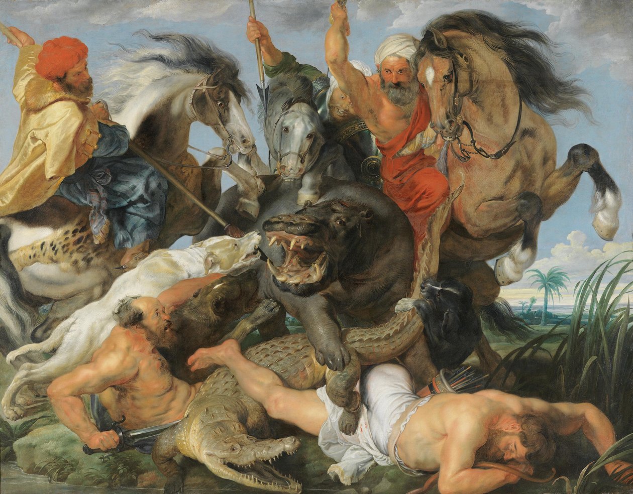 Lov na hrocha a krokodýla od Peter Paul Rubens