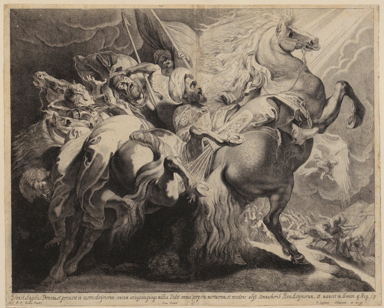 Král Asyrské říše, Sanherib, spadl z koně od Peter Paul Rubens
