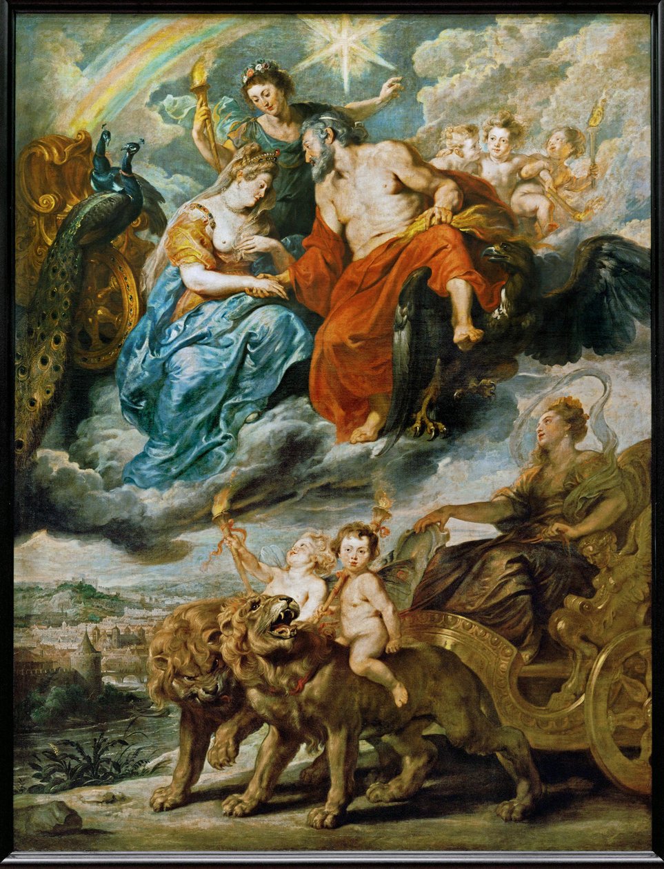 Setkání krále a Marie Medicejské v Lyonu od Peter Paul Rubens