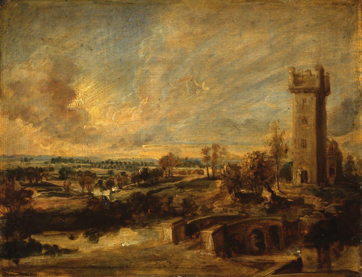 Krajina s věží od Peter Paul Rubens