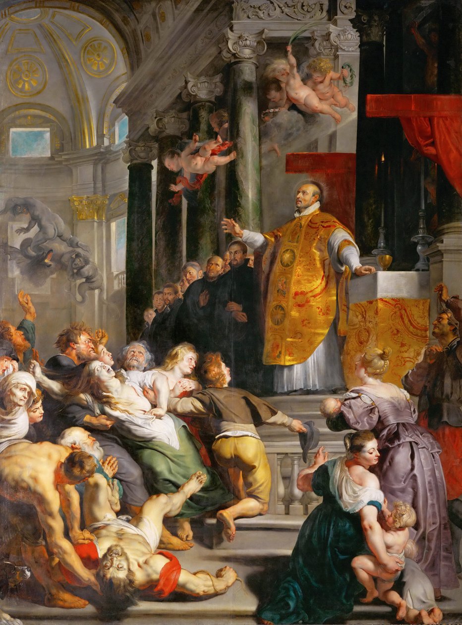 Les wonders de Saint Ignace de Loyola (1491-1553) - Zázrak svatého Ignáce z Loyoly - Pieter Paul Rubens (1577-1640). Olej na plátně, c. 1617-1618. Rozměr: 535 x 395 cm. Uměleckohistorické muzeum, Vienne od Peter Paul Rubens