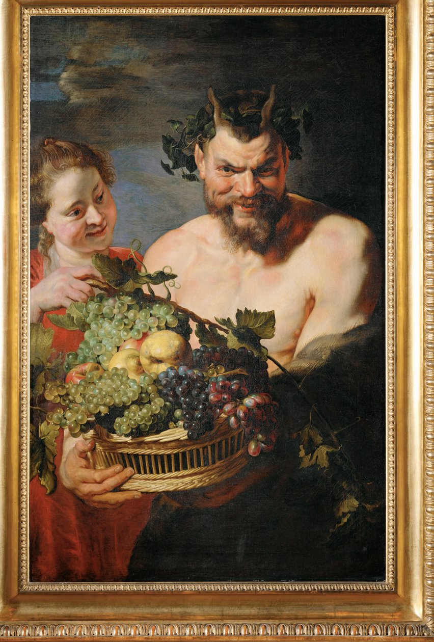 Maenad a satyr s košíkem ovoce (malba na plátně) od Peter Paul Rubens
