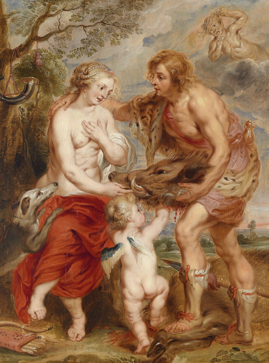 Meleager nabízející calydonské kance míří do Atalanty od Peter Paul Rubens