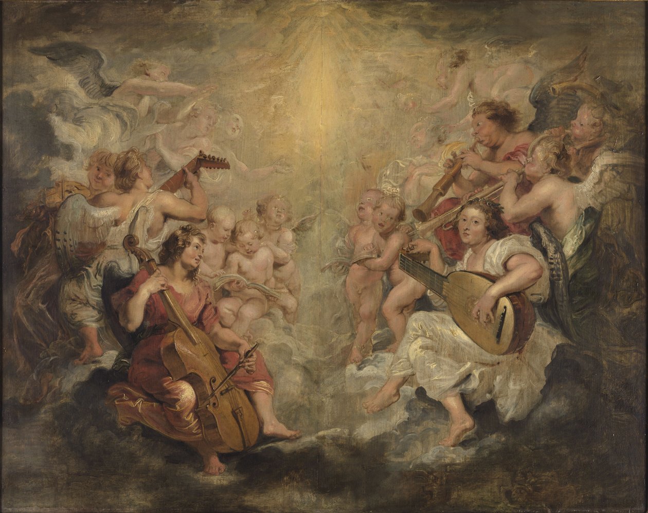 Andělé, kteří tvoří hudbu od Peter Paul Rubens