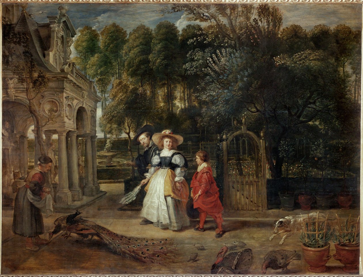 Peter Paul Rubens a jeho druhá žena Helene Fourmentová v zahradě (olej na plátně) od Peter Paul Rubens