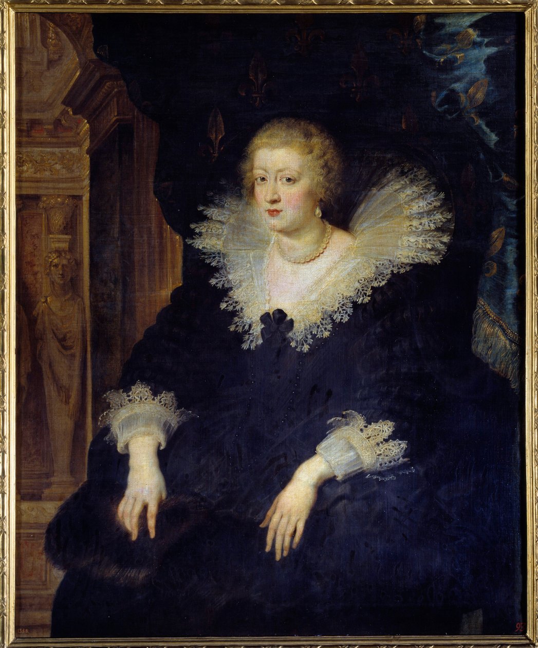 Portrét Anny Rakouské, královny Francie (1601-1666) Manželka Ludvíka XIII. (1601-1643) Obraz Peter Paul (Pierre-Paul) Rubens (nebo Peter Paul nebo Petrus Paulus) (1577-1640) (ec.flam ) 1625 Ne. 1,29x1,06 m Madrid, Musee du Prado od Peter Paul Rubens