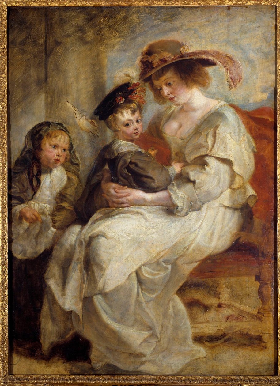 Portrét Helene Fourmentové (1614-1673), malířovy druhé manželky se dvěma dětmi manželského páru Obraz Pierre Paul (Pierre-Paul) Rubens (nebo Peter Paul nebo Petrus Paulus) (1577-1640) 1634 ne. 1,15x0,85m od Peter Paul Rubens