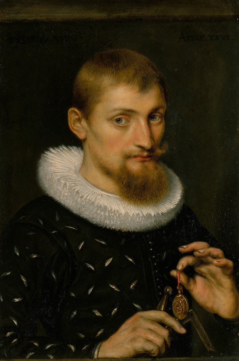 Portrét muže, možná architekta nebo geografa, 1597. od Peter Paul Rubens